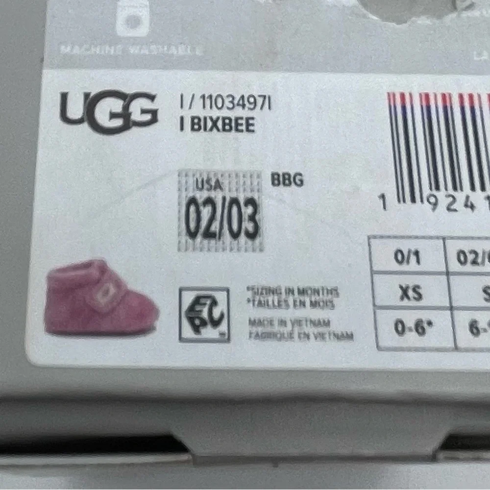 Ugg Bixbee Bootie Pink NWT size small 02/03 6 to 12 months
